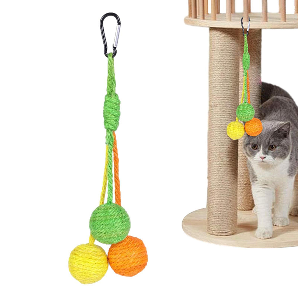 Bola rascadora para gatos, rascador masticable para gatitos, pelota interactiva masticable con cuerda de sisal para gatos, pelota rodante para gatos, juguete para rascar, para gatitos de interior, cachorro, gato, mascota