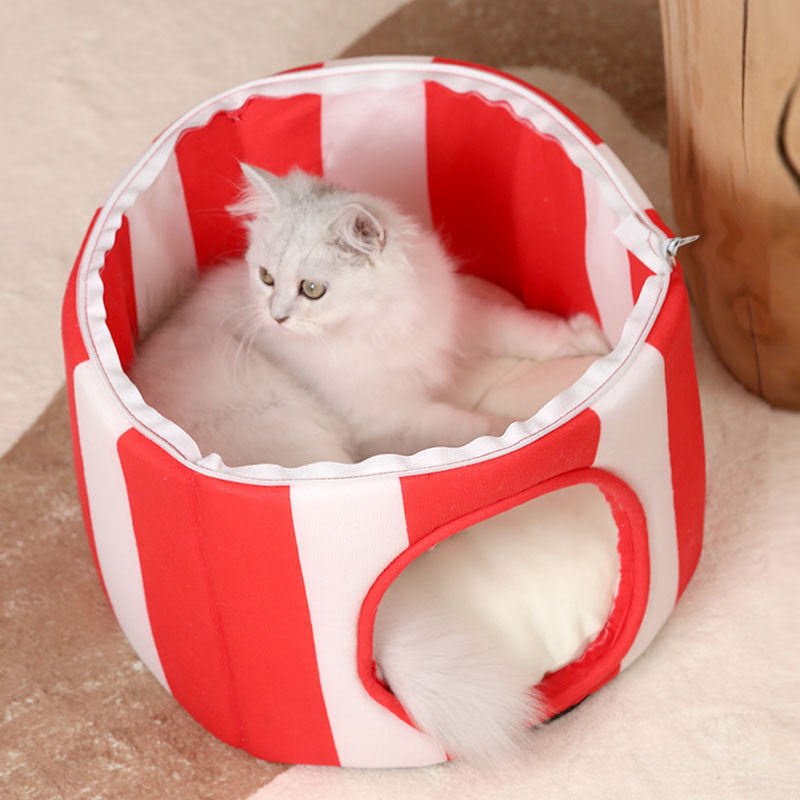 Cama cálida de invierno para gatos, colchonetas para dormir para perros, casa para gatitos para mascotas pequeñas, medianas y económicas, perrera plegable bonita para interiores, tienda para gatos