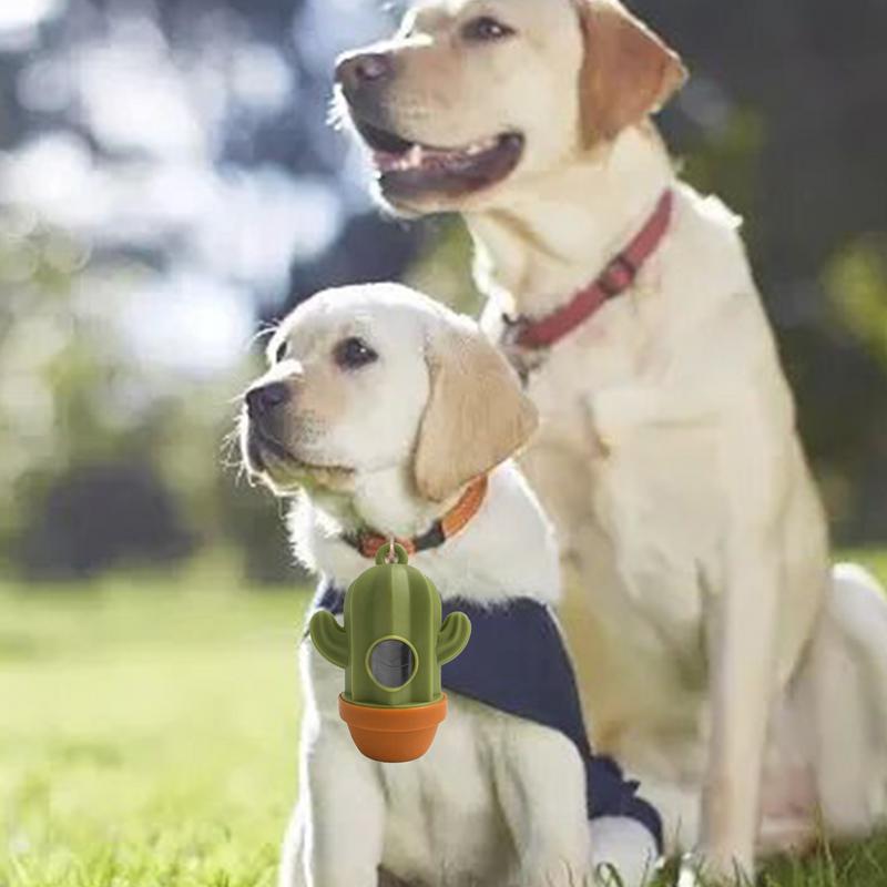 1 distributeur de sacs à déjections en forme de cactus, support de sac à déjections de chien, distributeur de sacs à ordures en plastique, étui de transport, distributeur de sacs à déchets