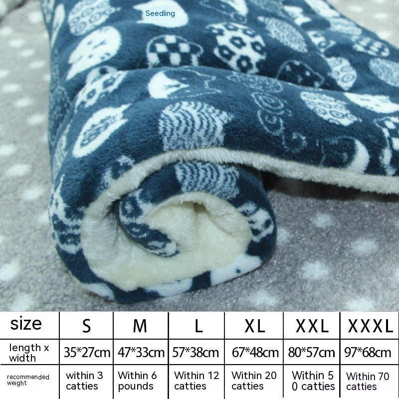 Winter Pet Mat Cat Nest Flannel Kennel Blanket Cat Pad Pet Bed