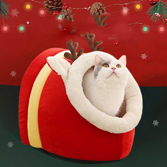 Warm Cotton Christmas Igloo Pet Nest Mat