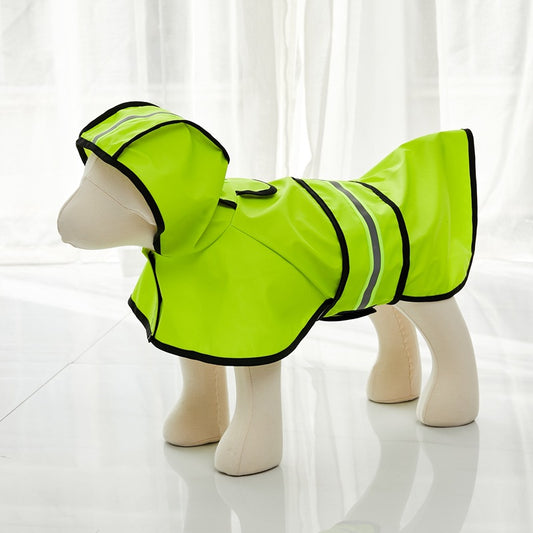 Chubasquero para perros Poncho impermeable con rayas reflectantes en la espalda de cuero de PU