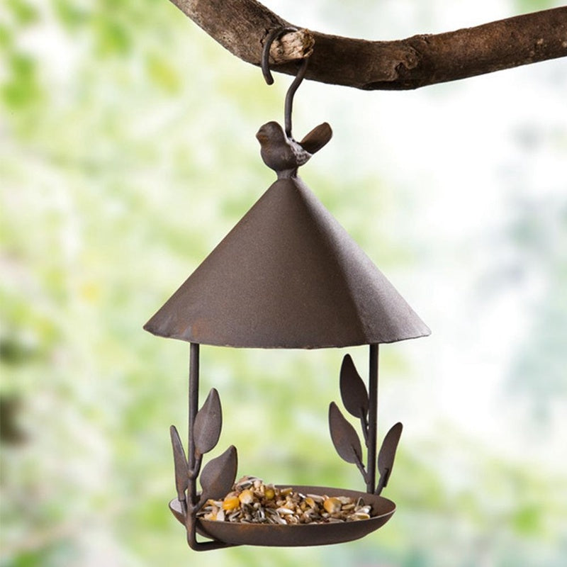 American made old wrought iron bird feeder