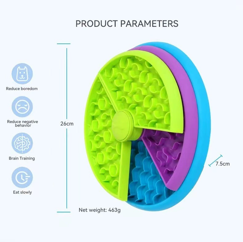 Bol d'alimentation lente à trois couches pour animaux domestiques, Puzzle, mangeoire rotative