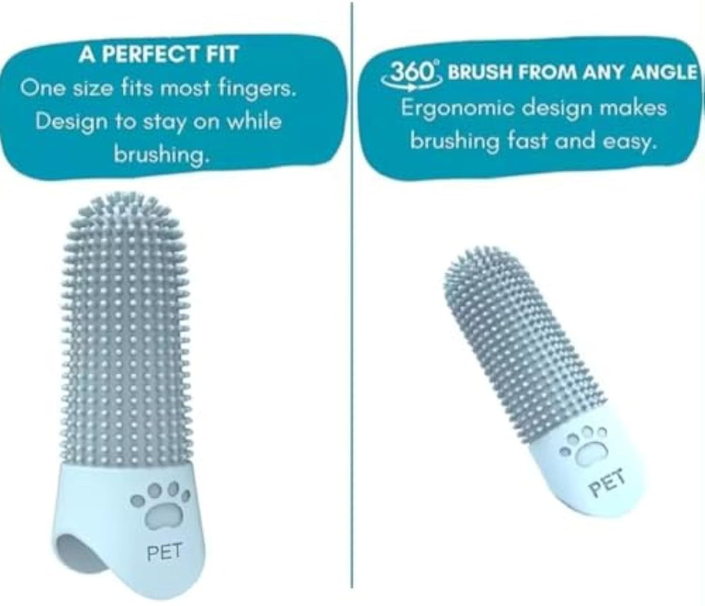 360 Angle Pet Finger Toothbrush For Small Medium, And Large Dogs  Improve Oral Health And Freshen Breath