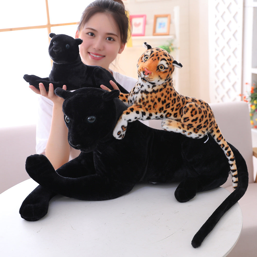 Simulación de dinero, muñeco de peluche de leopardo, decoración del hogar, adornos creativos de animales del bosque, venta al por mayor de una generación