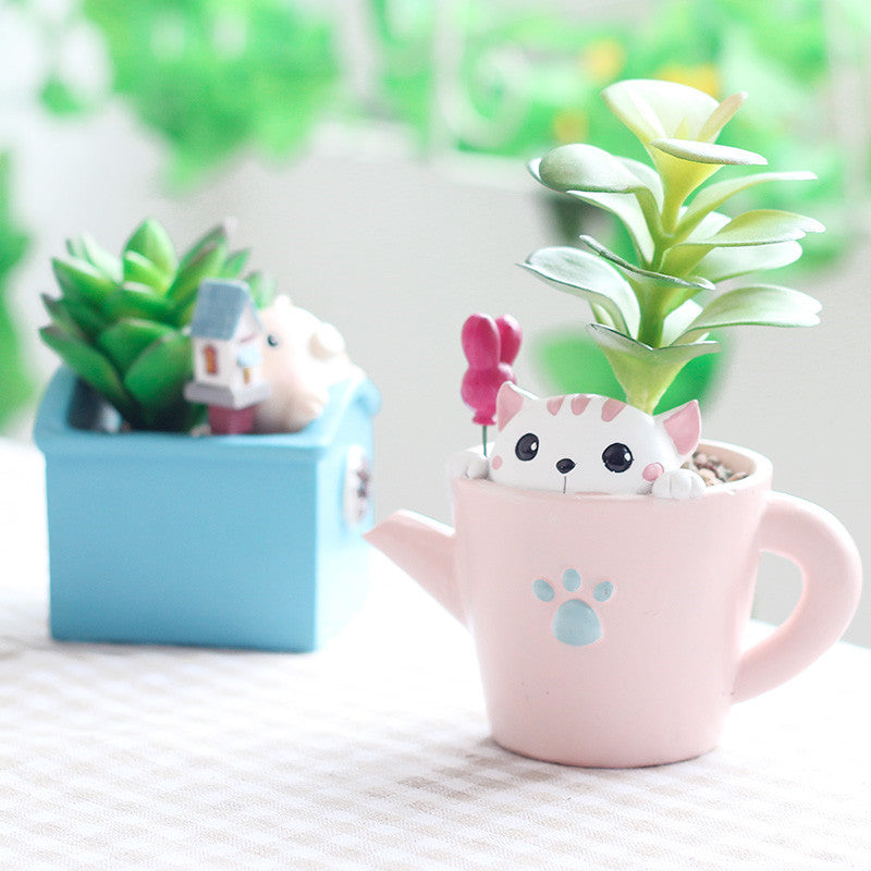 Animal cartoon flower pot