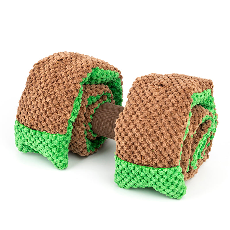 Puzzle Plush Dumbbell Snuffle Toys Juguetes interactivos para cachorros Enriquecimiento para perros Juguetes chirriantes para entrenamiento de instinto de forrajeo, juguetes para perros dispensadores de golosinas para liberar el estrés y el aburrimiento