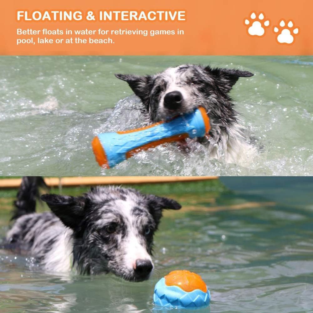 Juguetes para perros que chirrían, juguetes para piscina, juguetes flotantes para jugar a buscar de forma interactiva, juguetes de playa para perros