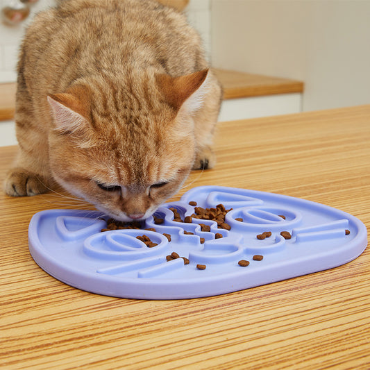 Cuenco de comida lenta para perros y gatos que lamen la lengua, doble cara