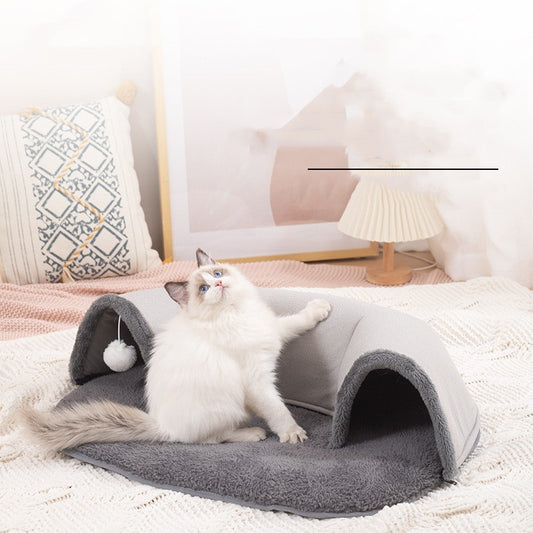 Nid de chat d'automne et d'hiver, peluche tunnel pour chat