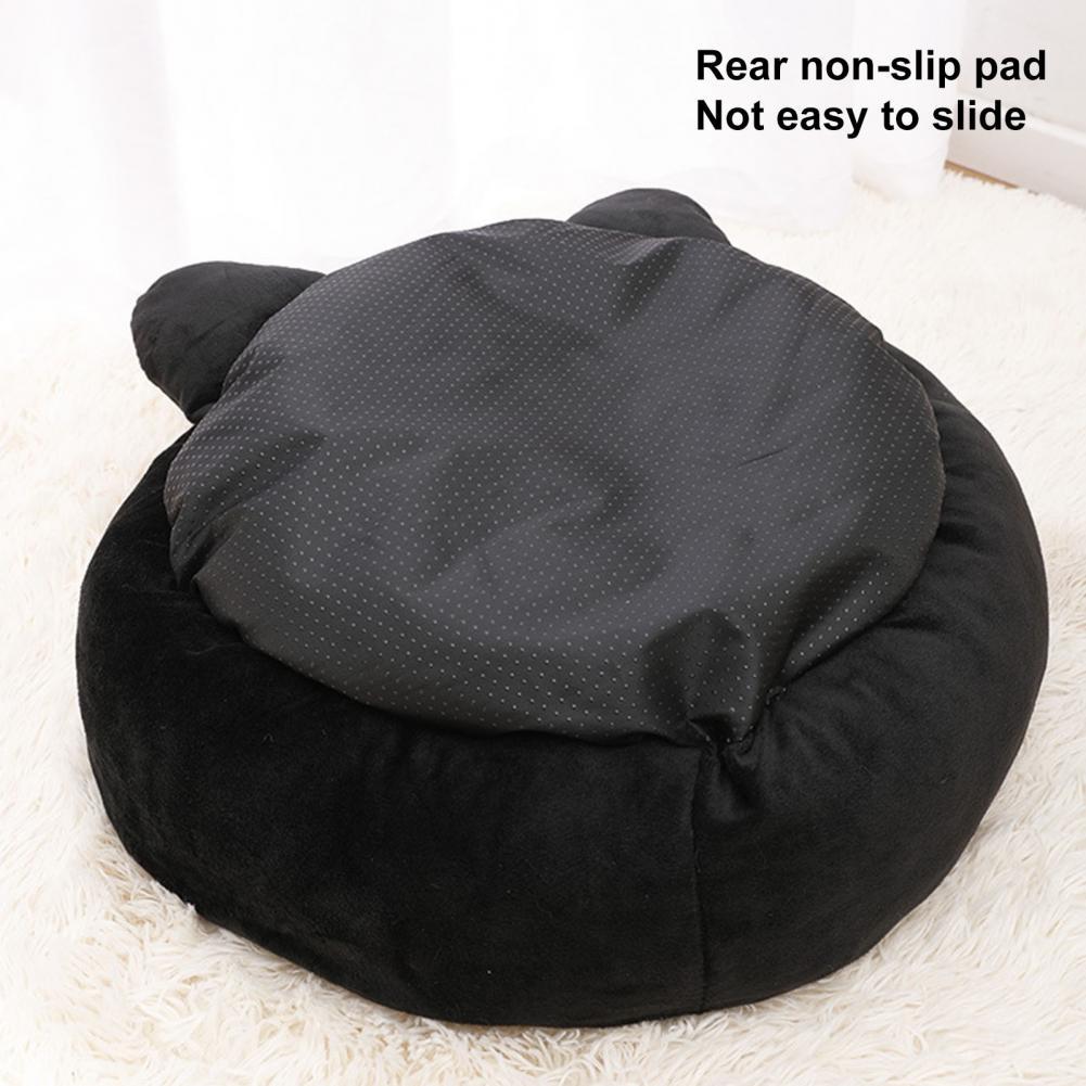 Black Cat Shape Pet Nest Cute Exquisite Cat Nest Soft Cozy Black Cat Nest Bed Comfortable Head Neck Support For Play For Cats