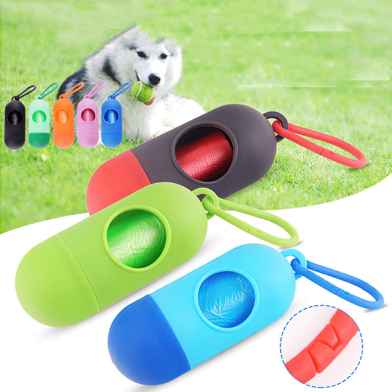 Soporte para bolsas de excrementos de perro Dispensador de bolsas para desechos de mascotas Bolsa para excrementos de perro con gancho para bolsas de basura