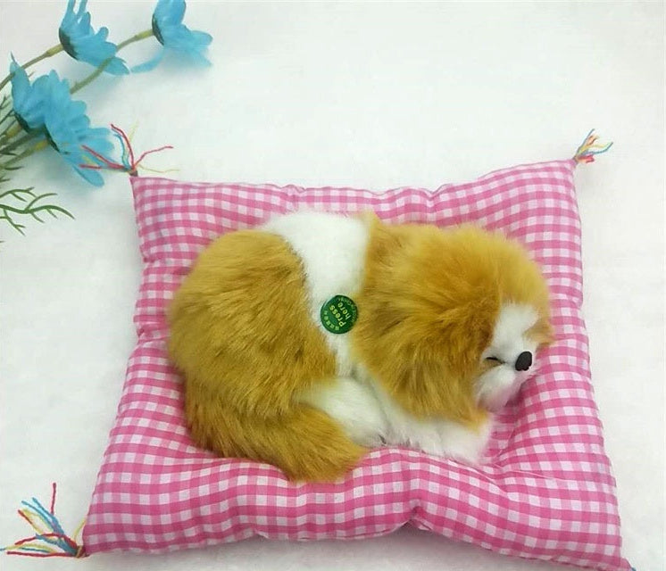 Car Artificial Dog Plaid Cloth Cushion Decoration Car Decoration