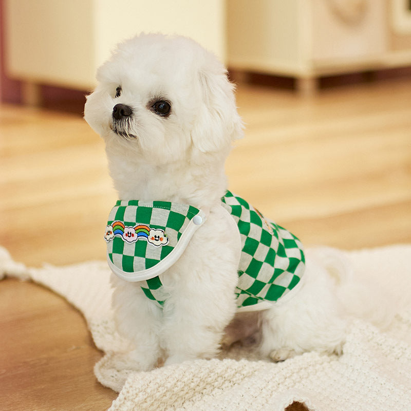 Bib Chessboard Fashion Brand Vest Pet Dog