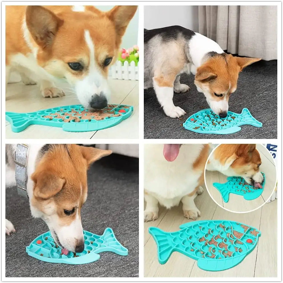 Tapis à lécher en Silicone pour chiens de compagnie, assiette de nourriture lente, bol de riz pour petits et moyens chiens, mangeoire Anti-étouffement, distributeur de friandises pour chiots