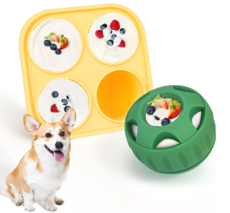 Dog Chew Toys For Puppies And Treat Trays, Long-Lasting Refillable Treat Toys And Silicone, Dog Treat Molds, Reusable, Dishwasher Safe, Suitable For Small And Medium Dogs 10-25 Lbs Toy For Green Ball