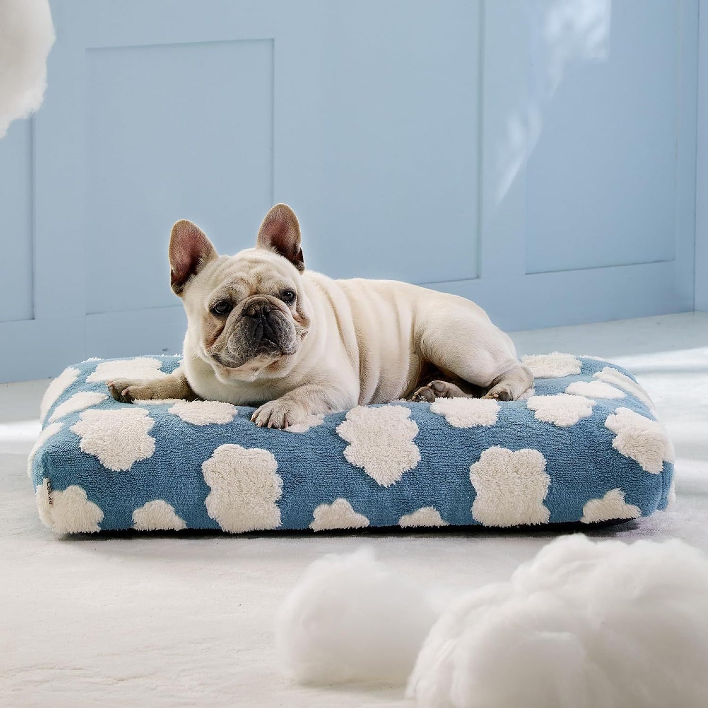 Camas para Perros Cama para Mascotas De Espuma Picada Triturada Gruesa para Perros De Gran Tamaño Cama para Perros Interior con Funda Extraíble Fondo Antideslizante De Felpa Difusa Moderna Y Linda