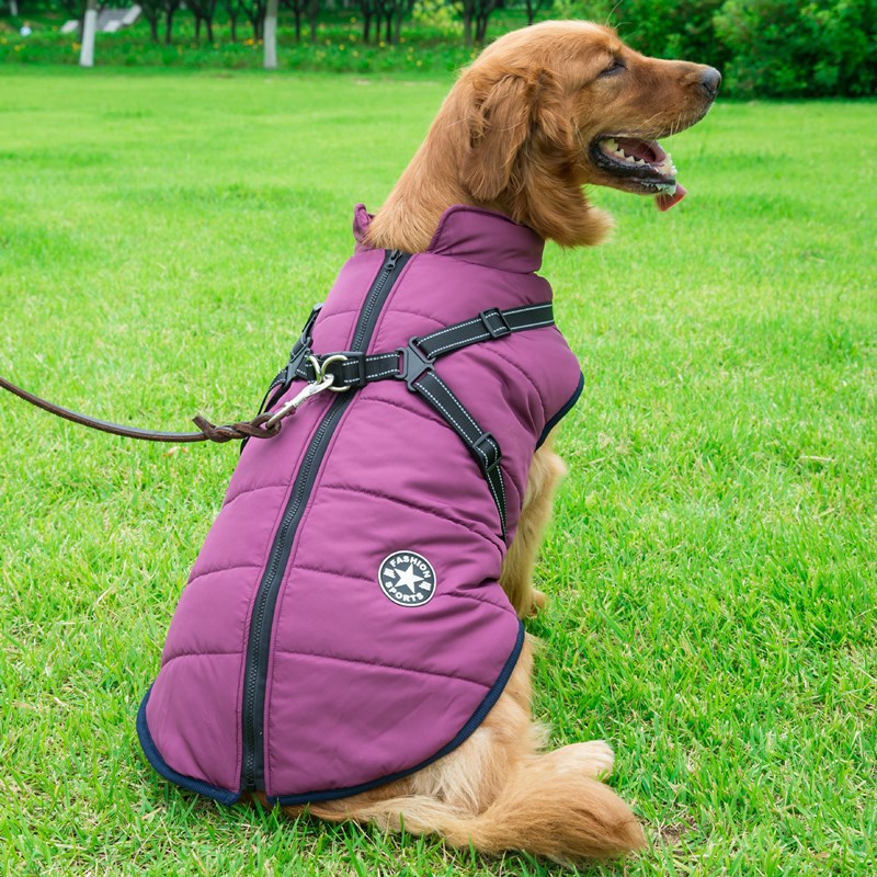 Ropa reflectante para perros grandes, abrigo cálido para mascotas a prueba de frío, abrigo impermeable para perros de otoño e invierno