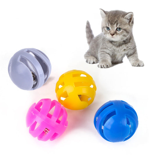 Bola de campana de plástico de color de juguete para gatos para mascotas