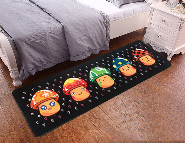 Cute Cat Kitchen Rectangular Rug Anti-slip Bedroom Bedside Bed Front Mat Pattern Ultra-thin