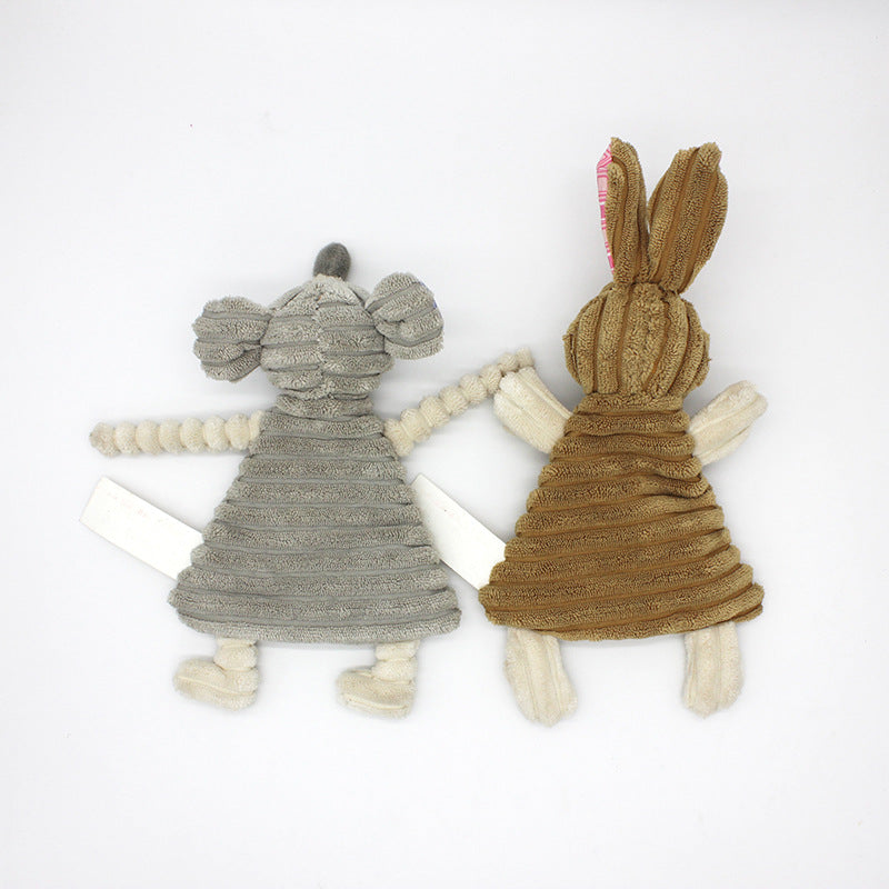 Two-color Corduroy Pockets Mouse Pet Toy Ringing Paper Sound Dog Toy Molar Pet Supplies