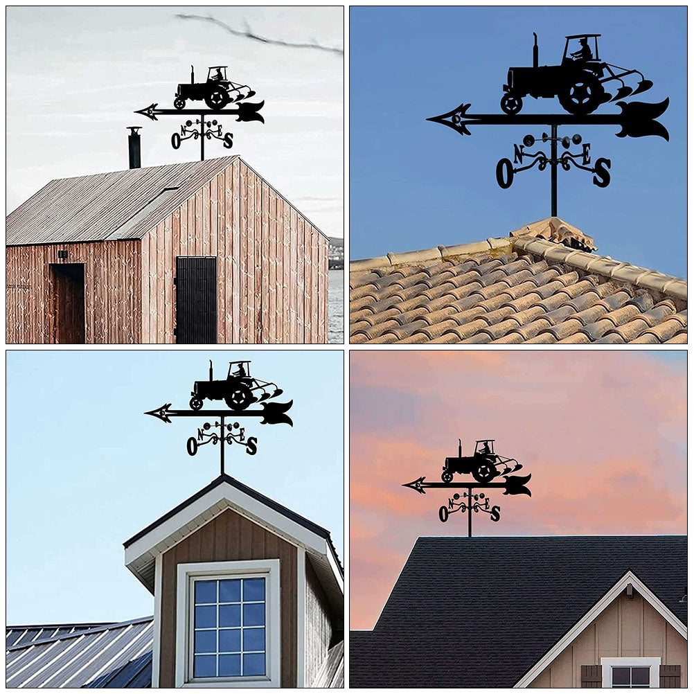 Tractor Iron Silhouette Weathervane Garden Roof