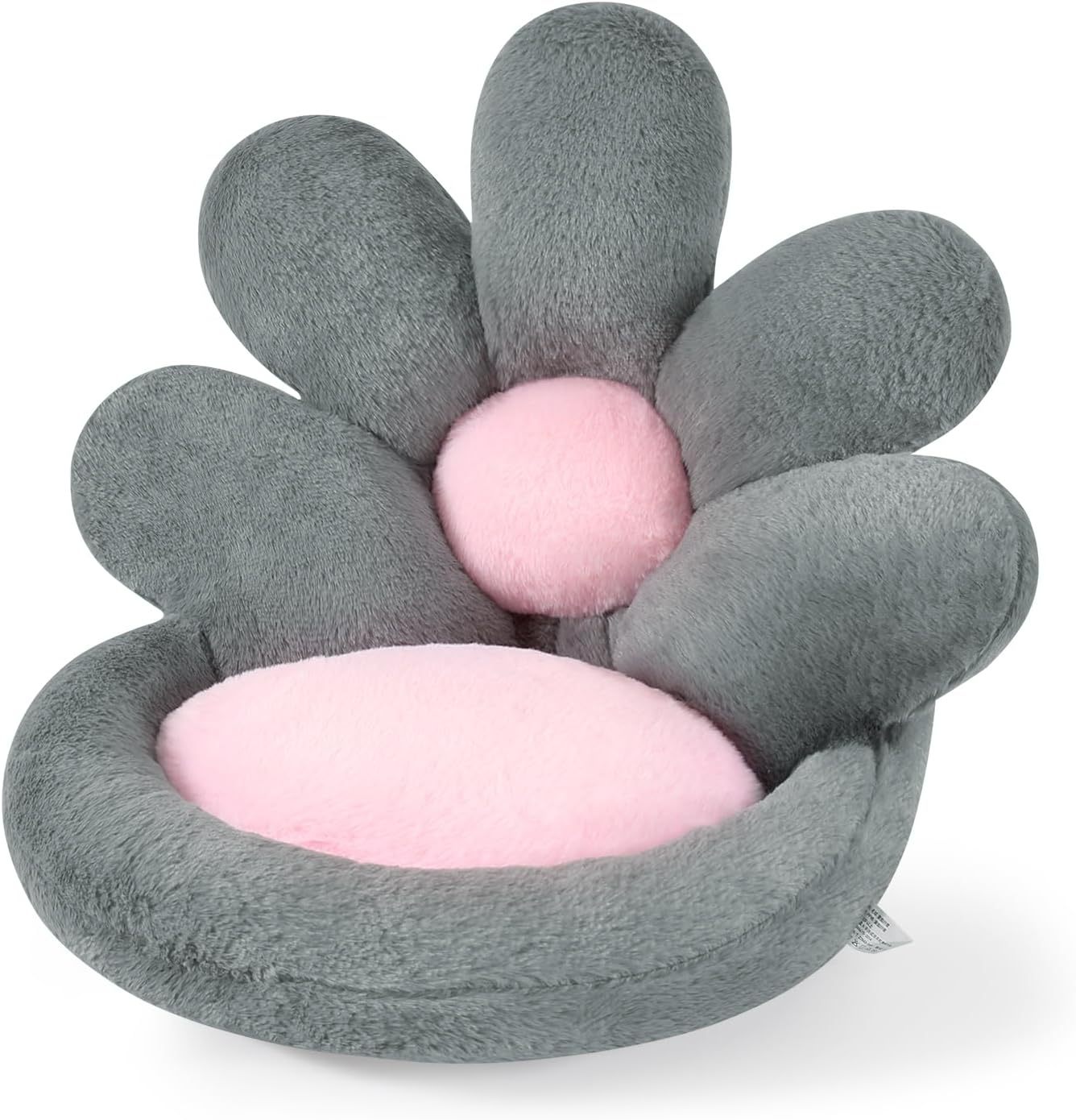 Round Nesting Cat Scratching Board Pet Nest Mat Flower Shape Seat Cushion Comfy Kawaii Gaming Chair Cushions 19 Inch Lazy Sofa Office Floor Pillow Cute Stuff For Gamer Bedroom Decor Grey