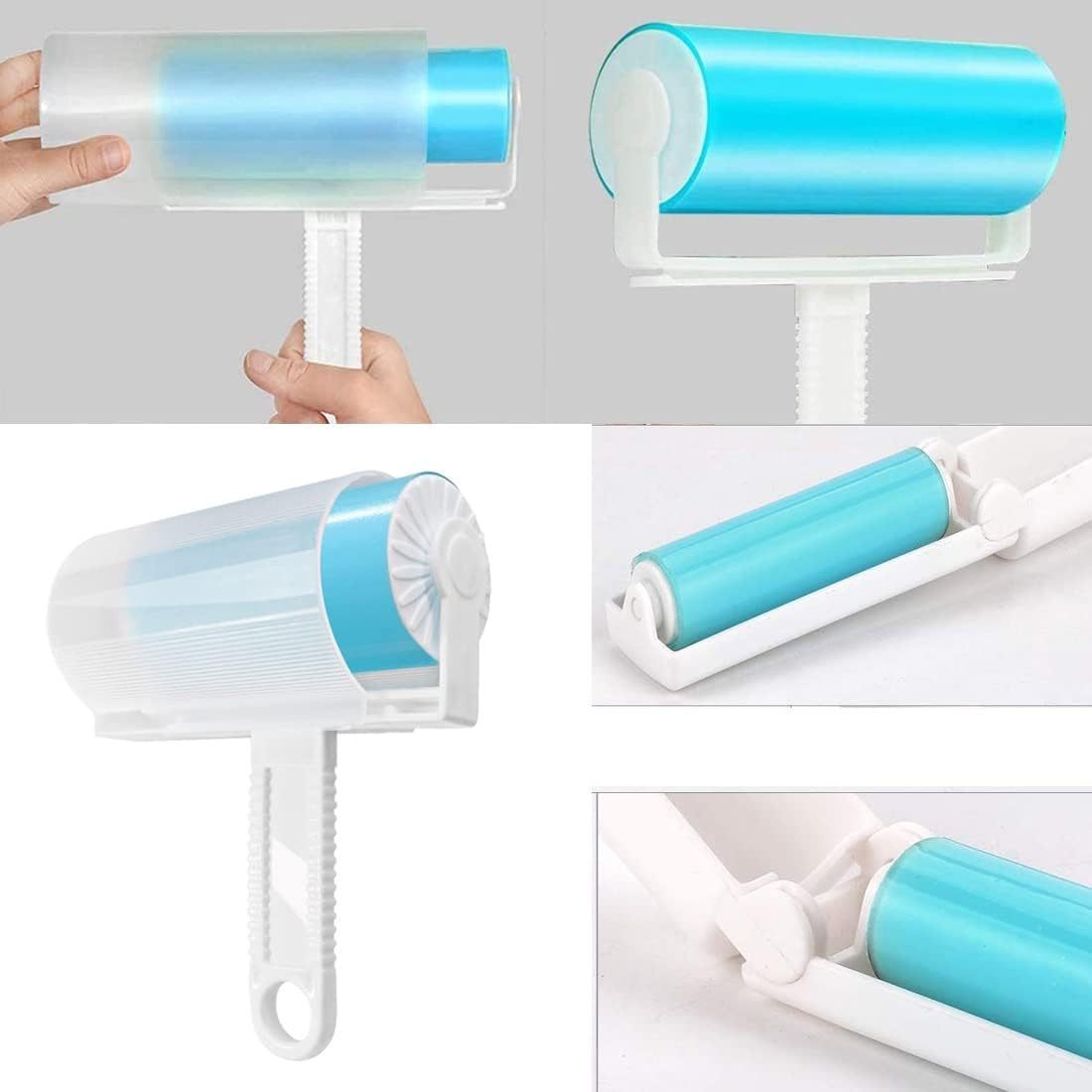 Rouleau anti-peluches lavable et réutilisable pour enlever les poils de chien et de chat, avec housse pour vêtements et poils d'animaux