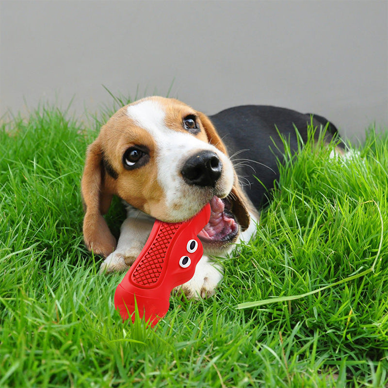 Juguetes para mascotas de Rugby Vocal, juguetes de dentición de caucho Natural, juguetes resistentes para morder dientes, juguetes para perros