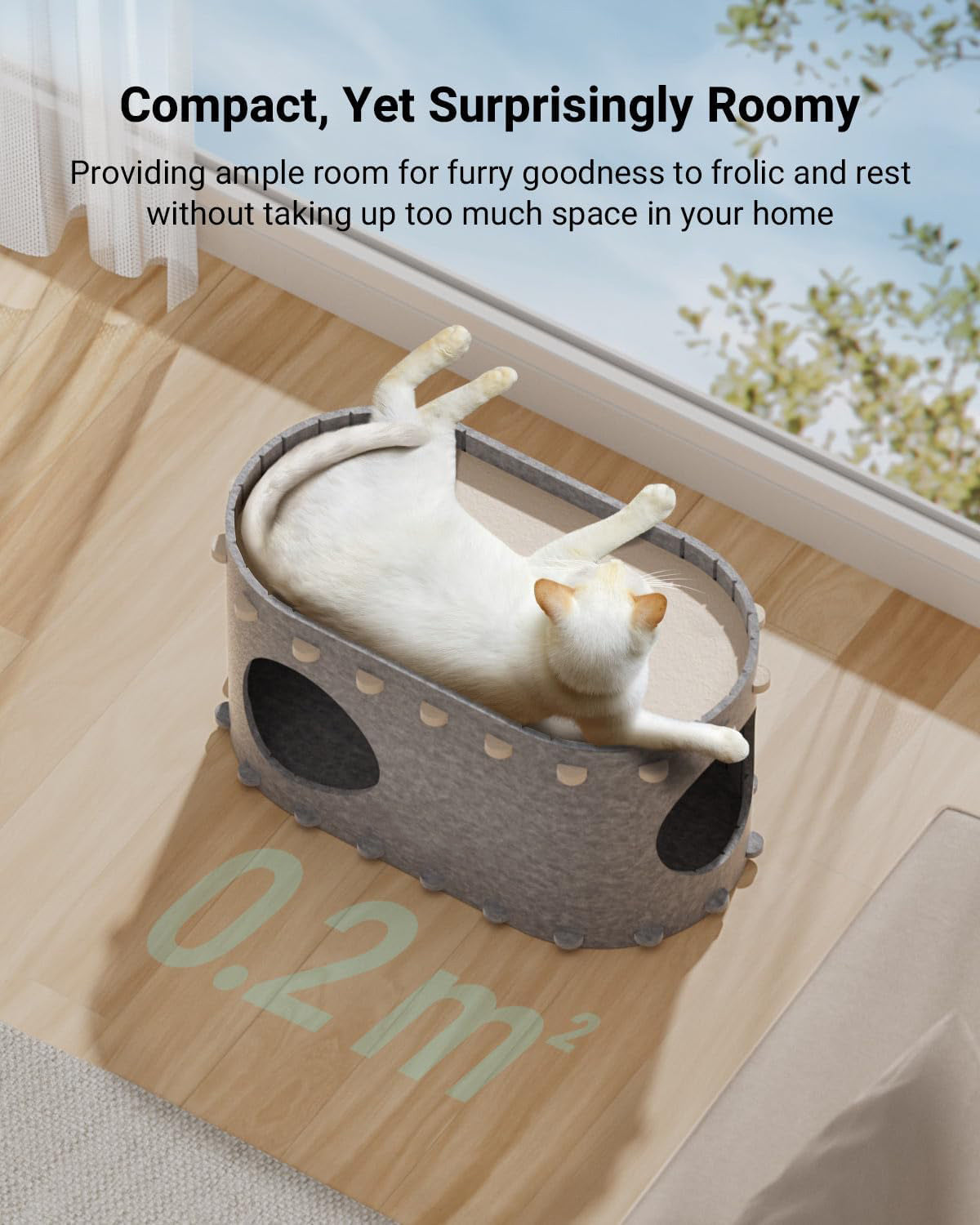 Casa para gatos de interior, cama para gatos, cueva para múltiples arañazos, cuevas para gatos Peekaboo, cama plegable con túnel para gatos 