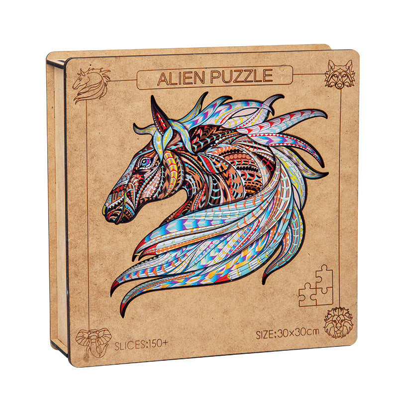 Jouet Lion Animal, Puzzle en bois tridimensionnel irrégulier de forme spéciale