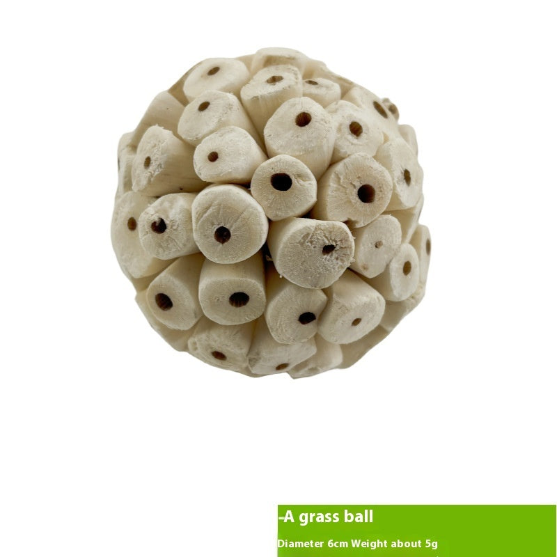 Parrot Natural Ricepaperplant Pith Ball Safety Plant Gnawing Molar Toy