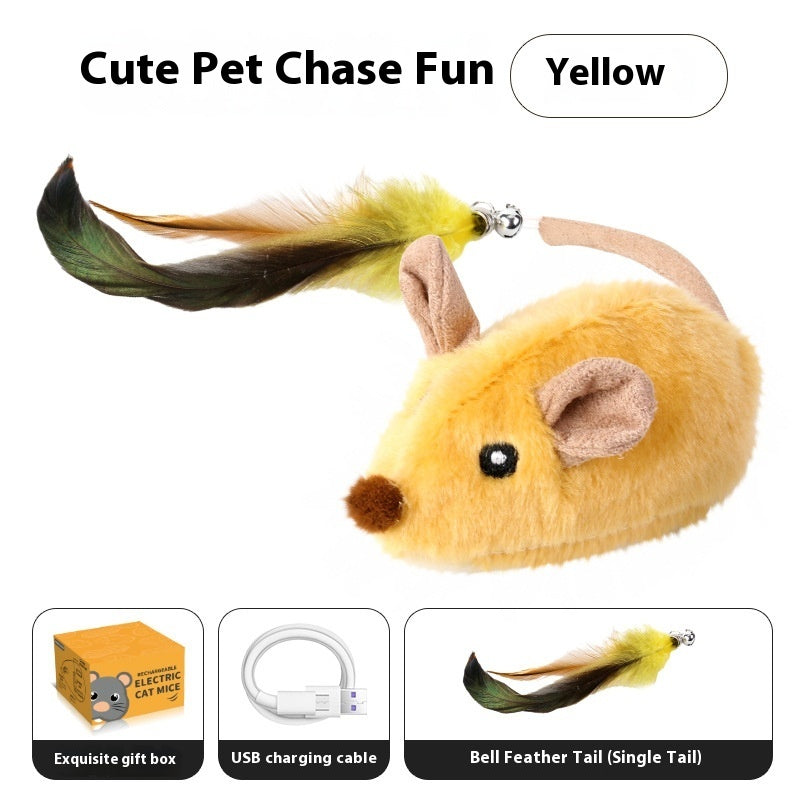 Intelligent Charging Simulation Electric Little Mouse Cat Teaser Toy