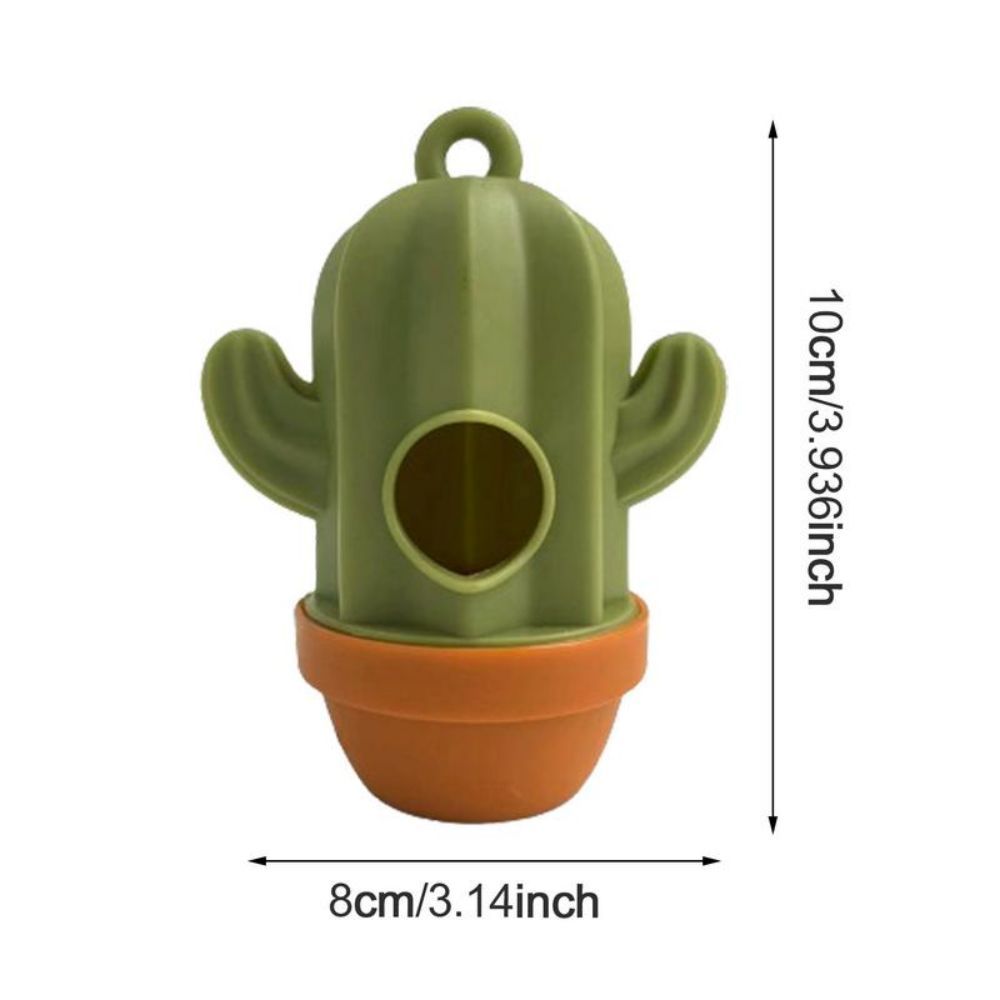 1 dispensador de bolsas para excrementos de mascotas con forma de cactus, soporte para bolsas de basura de plástico, estuche de transporte, dispensador de bolsas de eliminación