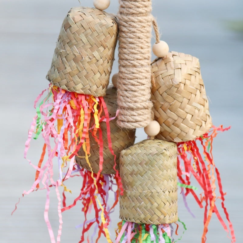 Juguete para pájaros mordedores de papel triturado de colores