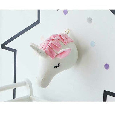 Ins animal head wall decoration cloth children''s room wall decoration Nordic creative bedroom wall hanging