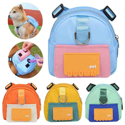 Bolsa de almacenamiento de bocadillos para mascotas Mochila para perros multifunción de gran capacidad Mochila con arnés ajustable Mochila adecuada para viajes de mascotas Senderismo Caminatas