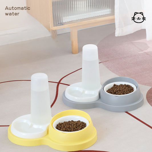 Cuenco para gatos y perros Cuenco doble para mascotas Cuenco antideslizante con protección para el cuello Comedero para agua y comida