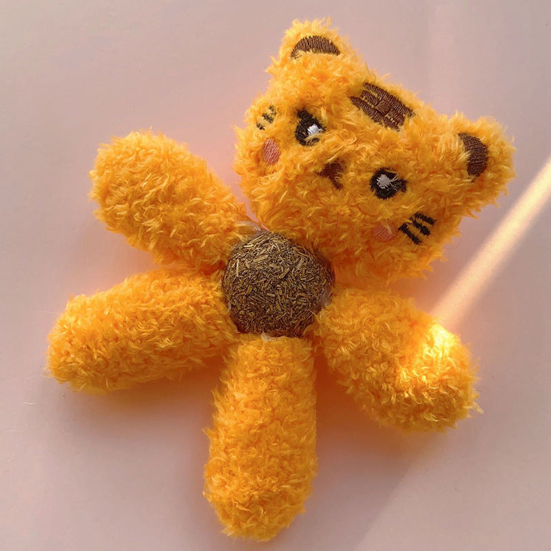 Bola de hierba gatera para interiores, juguete masticable comestible de hierba gatera, bola interactiva para limpiar los dientes de los gatitos, juguete de hierba de peluche para gatos para mascotas