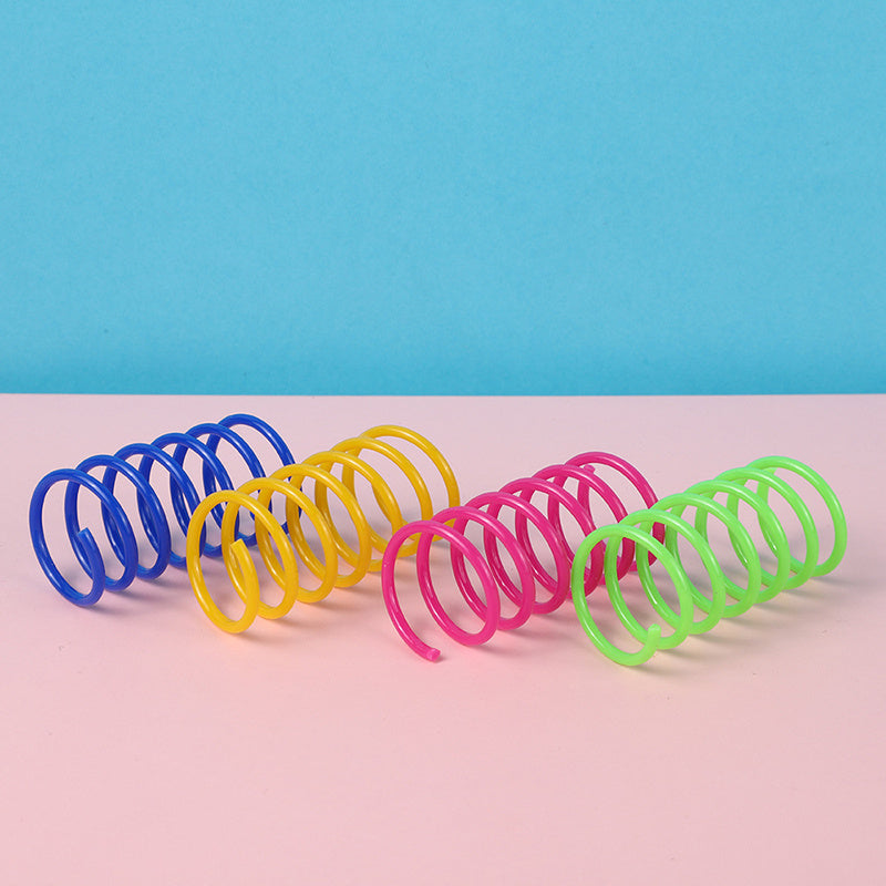 Kitten Cat Toys Wide Durable Heavy Gauge Cat Spring Toy Colorful Springs Cat Pet Toy Coil Spiral Springs