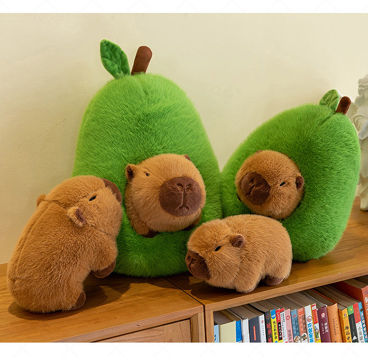 Almohada de carpincho de aguacate de peluche