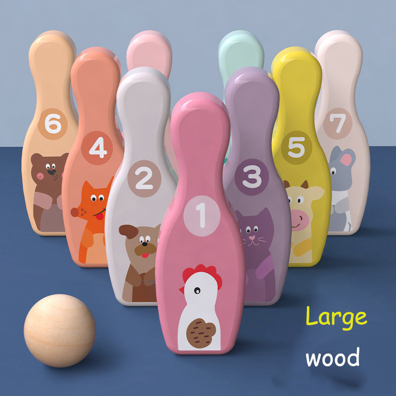 Jeu de quilles en bois animaux