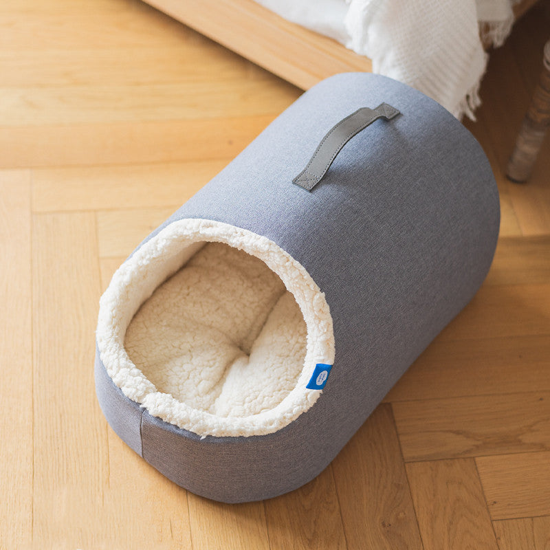 Arena para gatos polar cálida, saco de dormir para gatos cerrado, cama grande para gatos para dormir profundamente en invierno