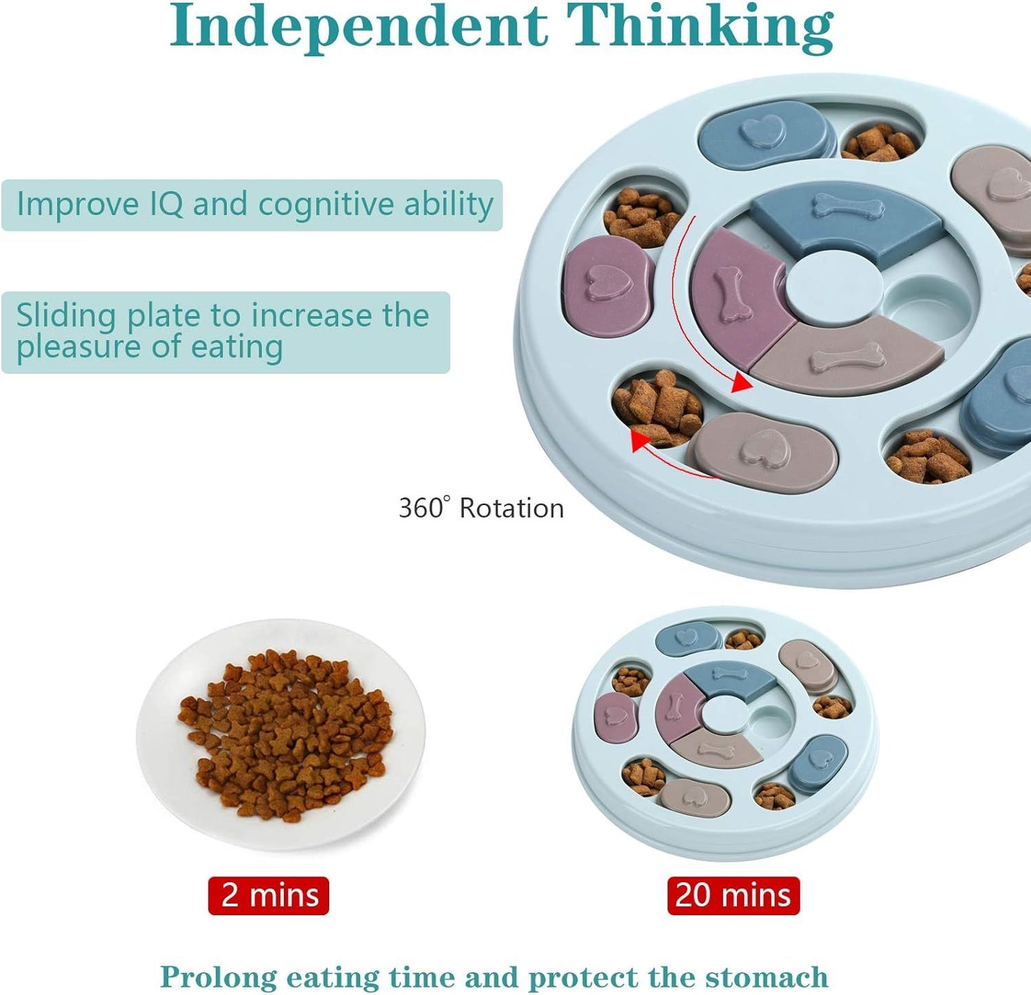 Juguetes de rompecabezas para perros, juguetes de rompecabezas de comida para perros, juguetes de entrenamiento de coeficiente intelectual, enriquecimiento mental, rompecabezas de golosinas para perros