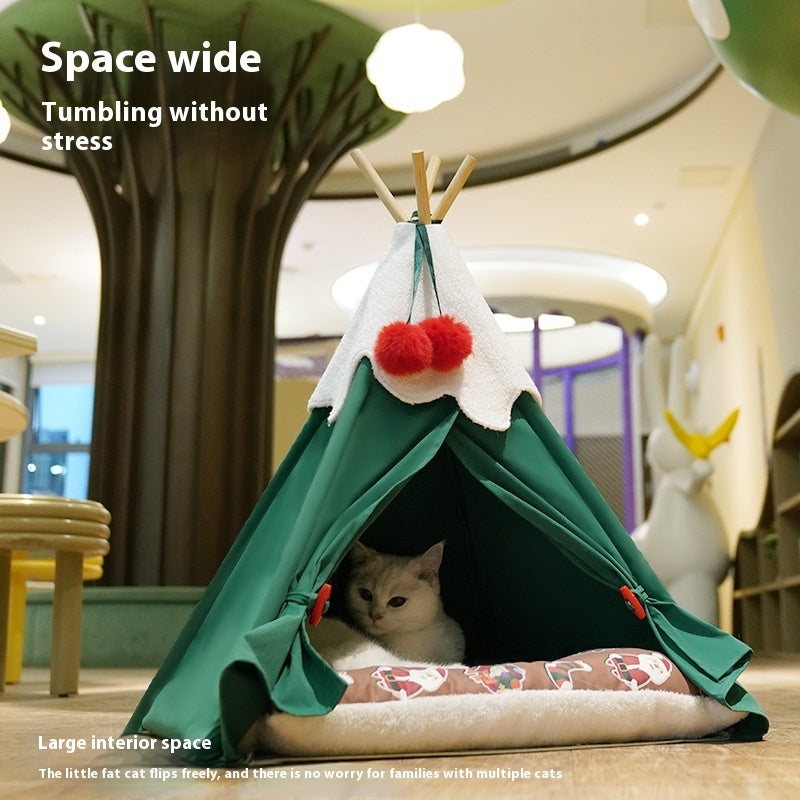 Winter Warm Semi-closed Cat House Deep Sleep Bed Thickened