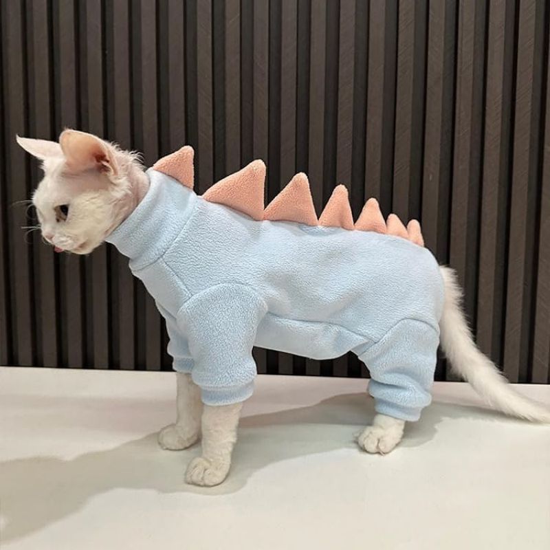 Sphynx Cat Clothes Dinosaur Costume Hairless Cats Warm Clothes Rex And Devon Rex