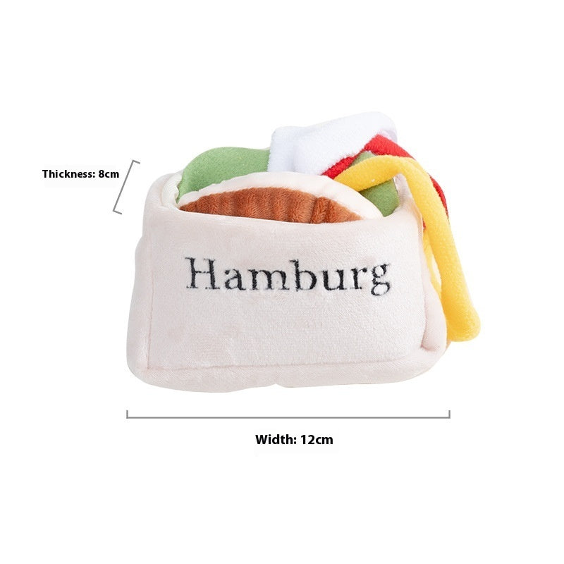 Jouet sandwich hamburger en papier sonore pour animaux de compagnie