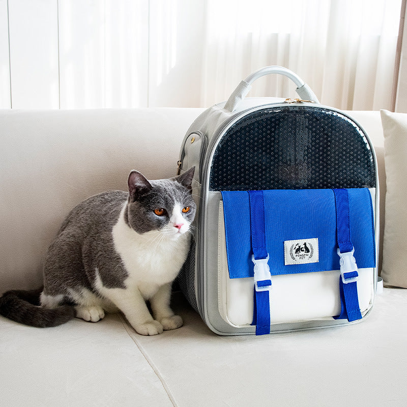 Sac à dos portable et pliable pour chat et chien de grande capacité