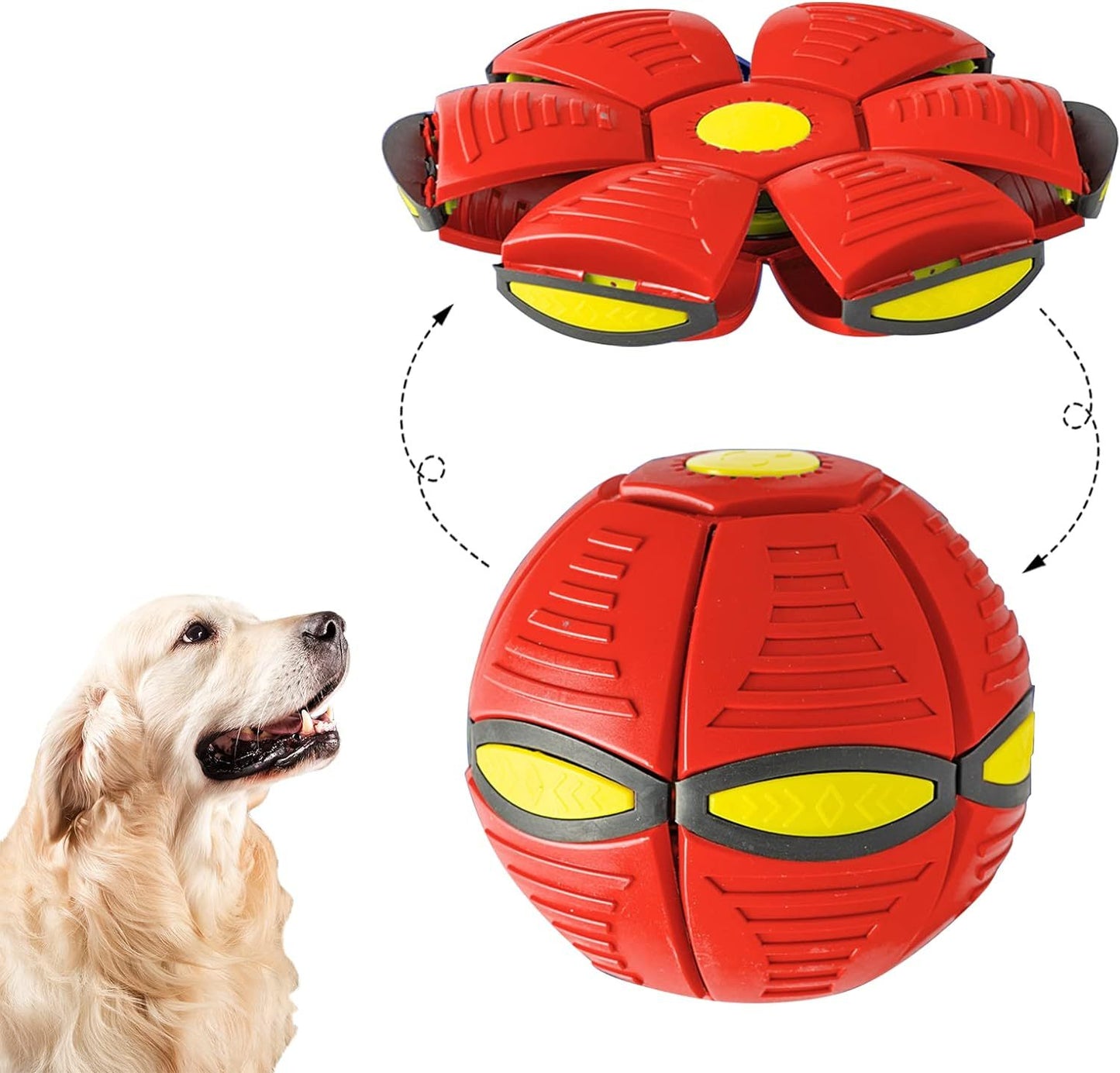 Juguete para mascotas, platillo volador, bola para perros, 6 luces, platillo volador, bola, patio al aire libre, juguetes para perros, bola mágica, juguete para niños, bola mágica OVNI para perros, juego